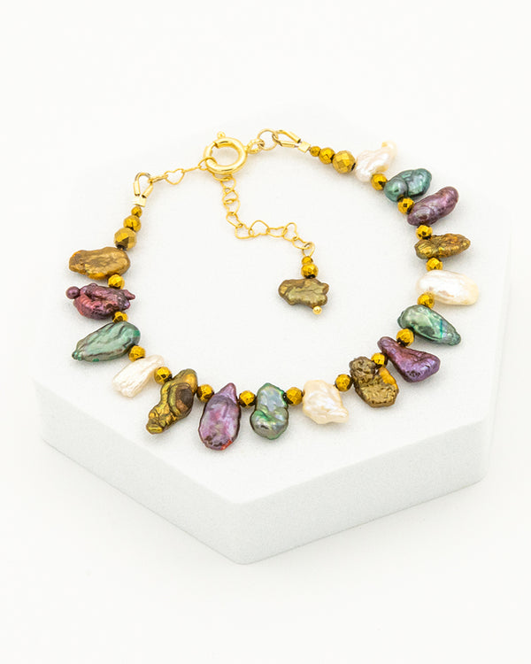 Keshi Spice Bracelet - Bratara, Perle Naturale Keshi