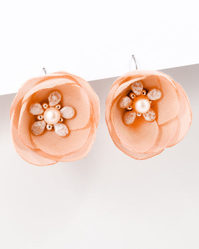 Petite Peach - Cercei Flori, Maci, Perle