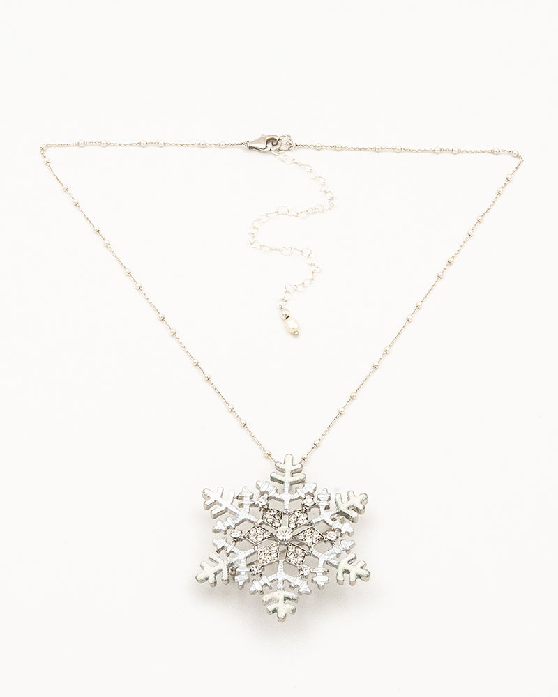 Snowflake - Pandantiv Brosa, Fulg De Nea, Lant Argint