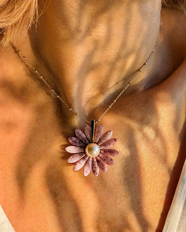 My Daisy Picasso - Colier Floare, Margareta, Perla Mallorca