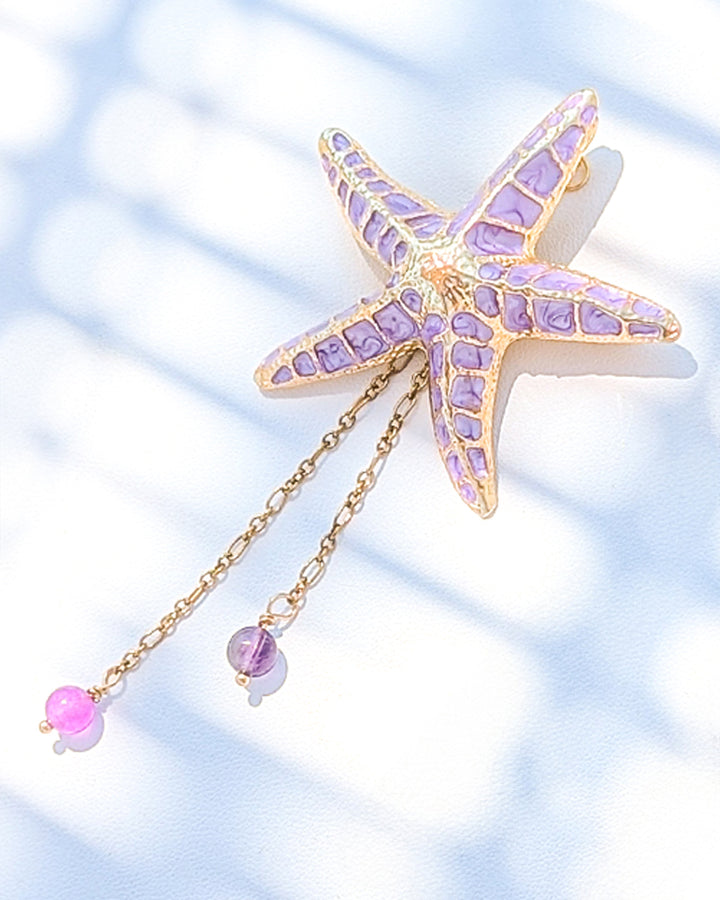 Stella Marina Purple - Brosa/Pandantiv Stea De Mare, Colier Lant, Charm