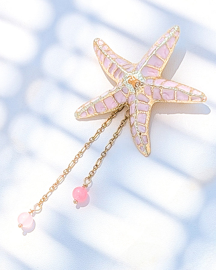 Stella Marina Pink - Brosa/Pandantiv Stea De Mare, Colier Lant, Charm