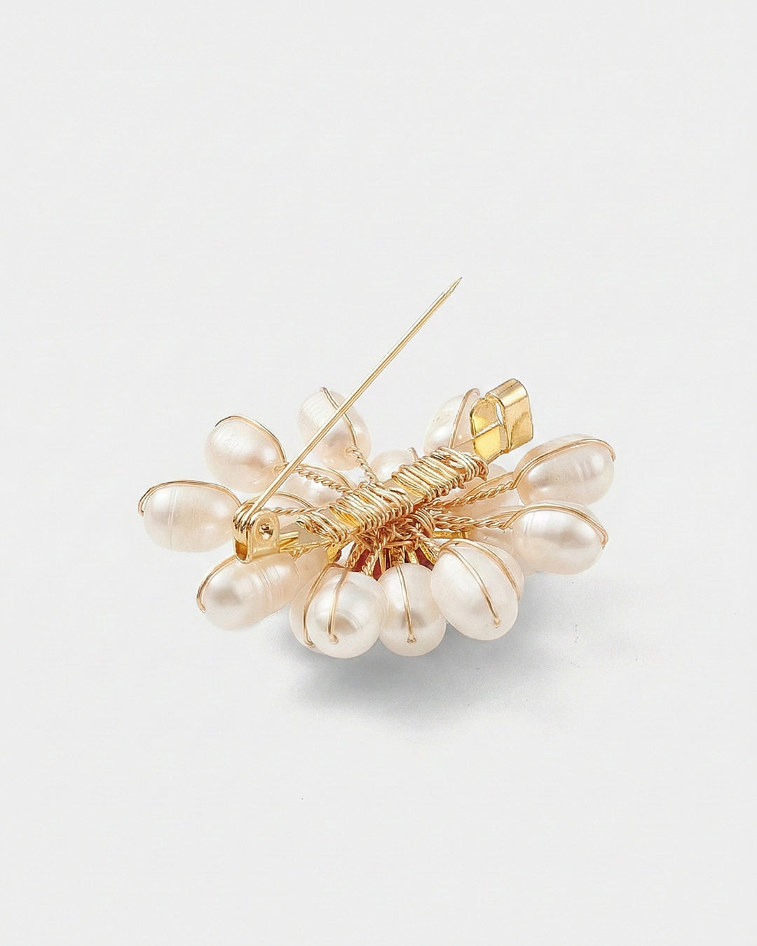 Pearly Fireworks - Brosa Statement, Piatra Carneol, Perle Naturale