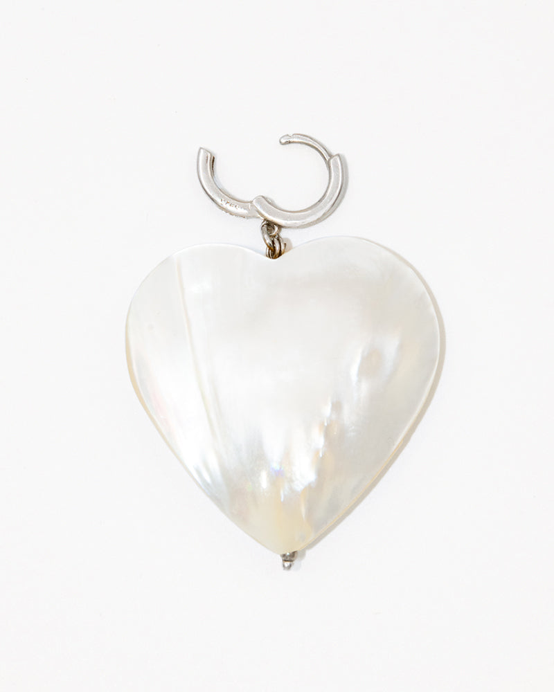 Ti Amo Pearls - colier cu pandantiv detasabil inima sidef, perle naturale, argint 925