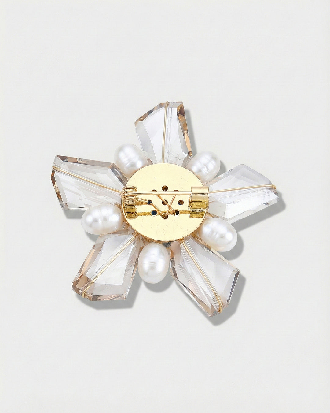 Crystal Murmur - Brosa Statement, Florala, Perle Naturale, Cristale