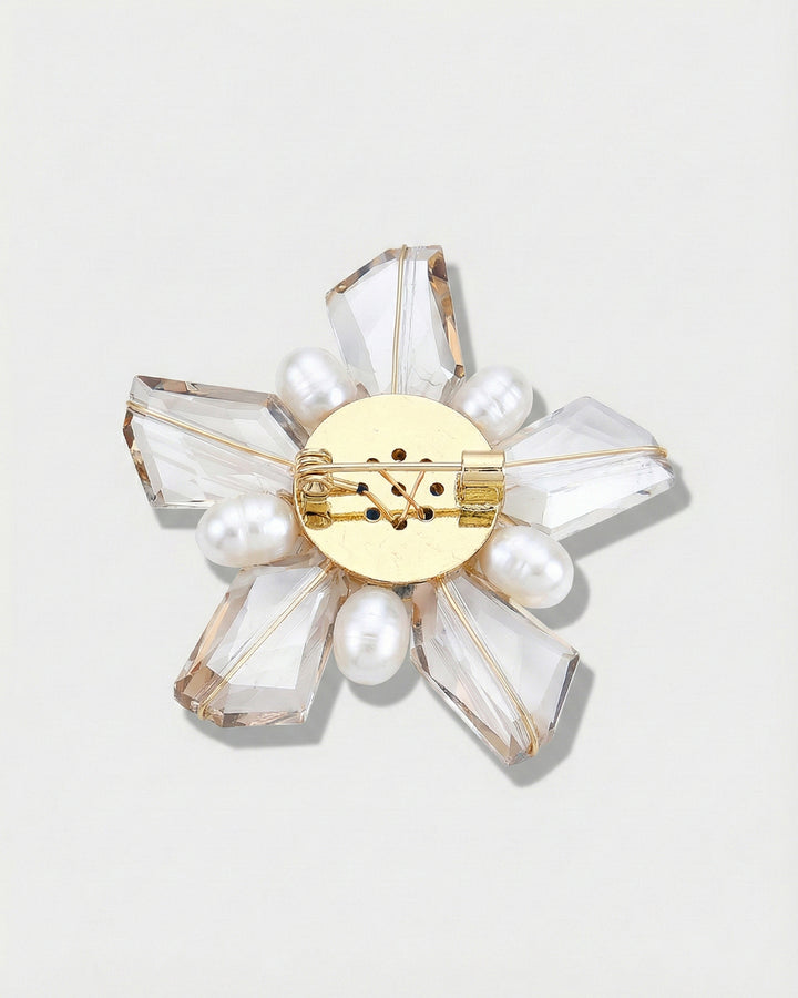 Crystal Murmur - Brosa Statement, Florala, Perle Naturale, Cristale