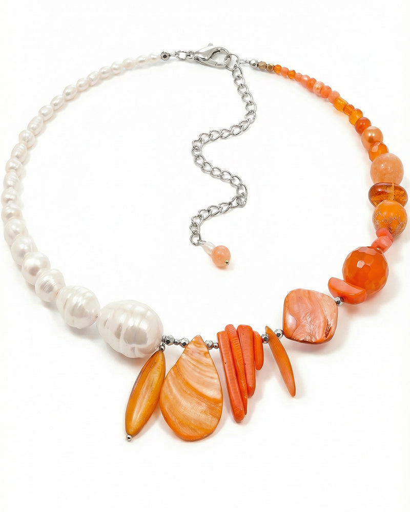 Be Happy - Colier Statement, Perle De Cultura, Pietre Semipretioase