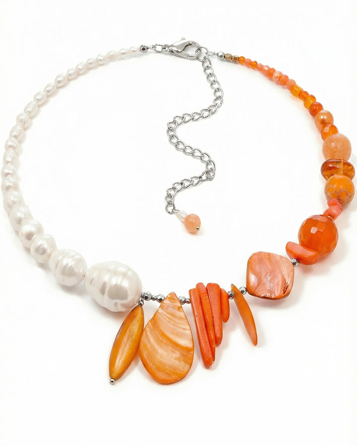 Be Happy - Colier Statement, Perle De Cultura, Pietre Semipretioase