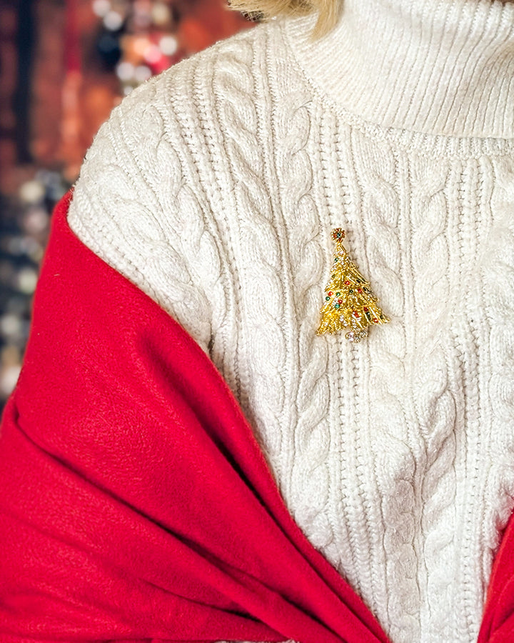 Gold Pine - Brosa Brad Craciun