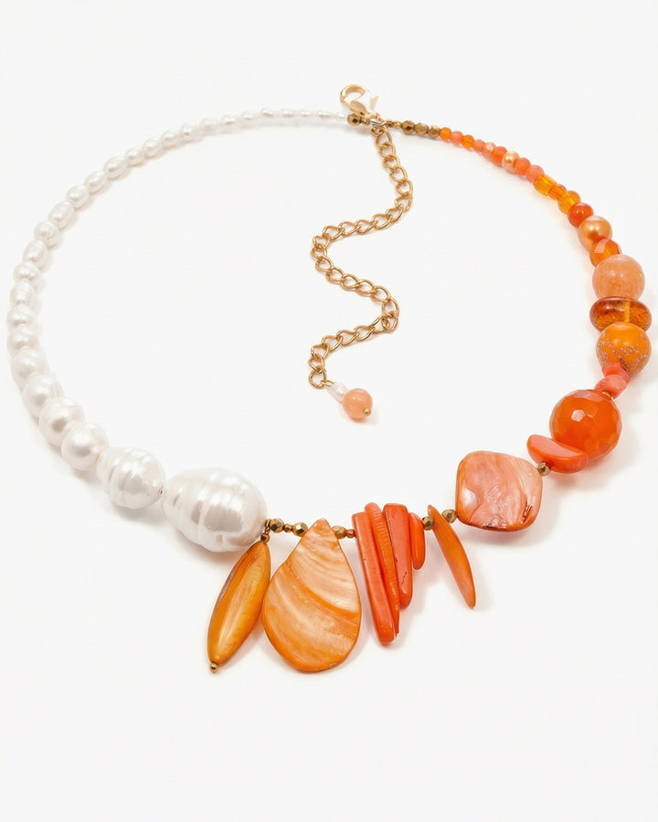 Be Happy - Colier Statement, Perle De Cultura, Pietre Semipretioase