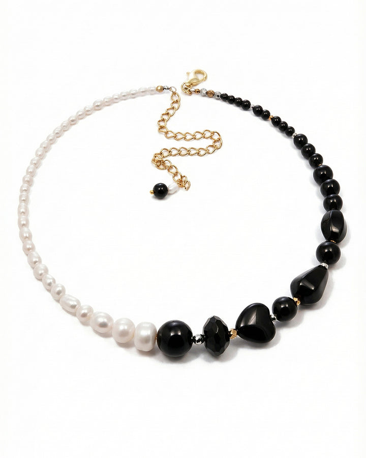 Be Bold - Colier, Perle De Cultura, Pietre Semipretioase Onix