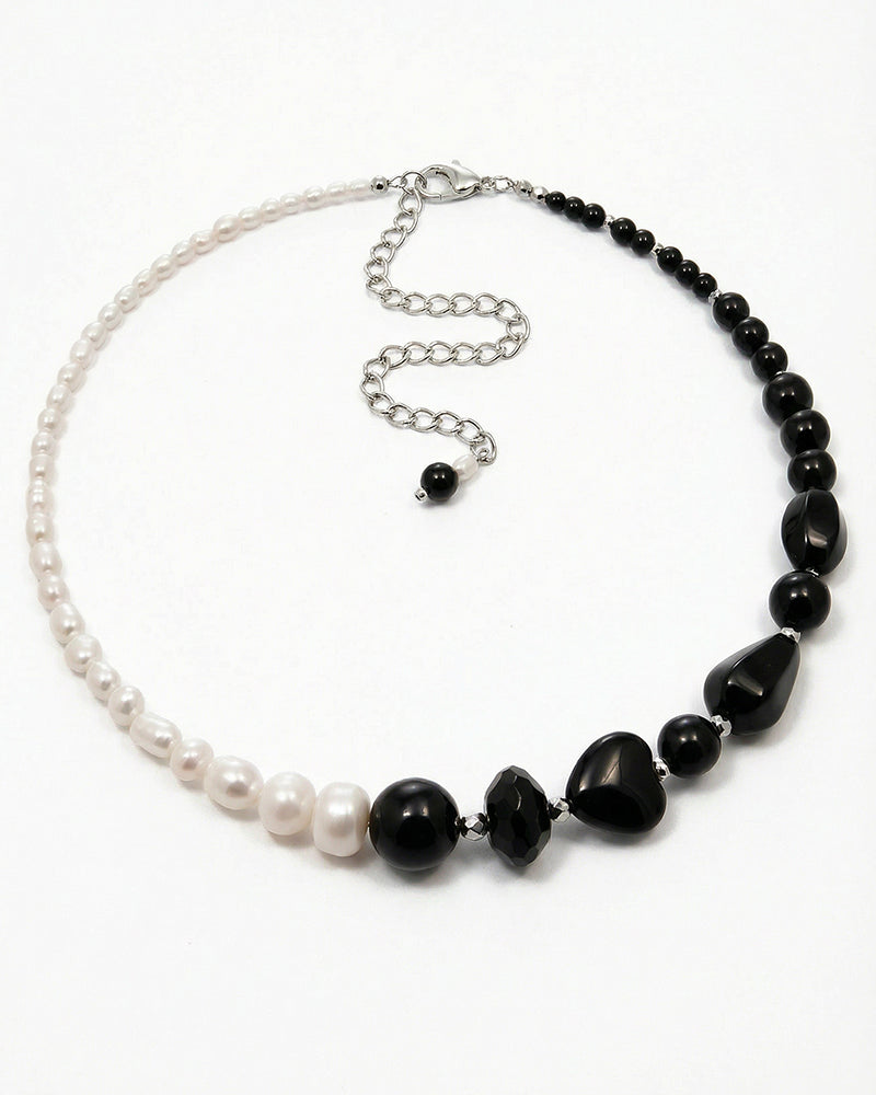 Be Bold - Colier, Perle De Cultura, Pietre Semipretioase Onix