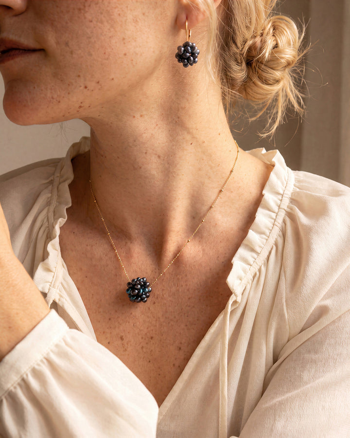 Blue Berry - Cercei, Perle Naturale Albastre