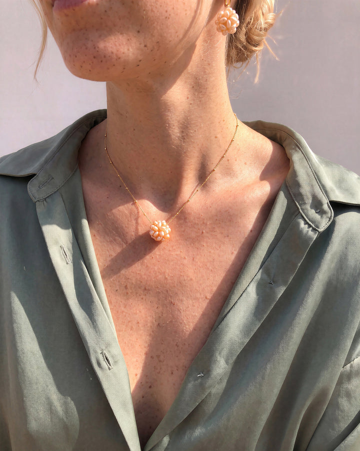 Peach Berry - Cercei, Perle Naturale Piersica