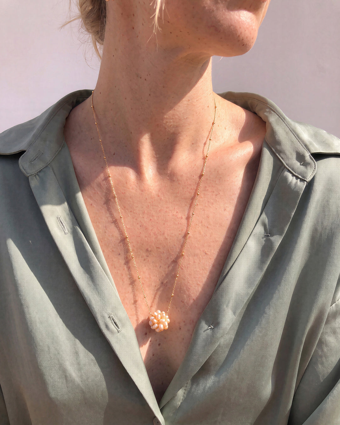 Peach Berry - Colier, Perle Naturale Piersica