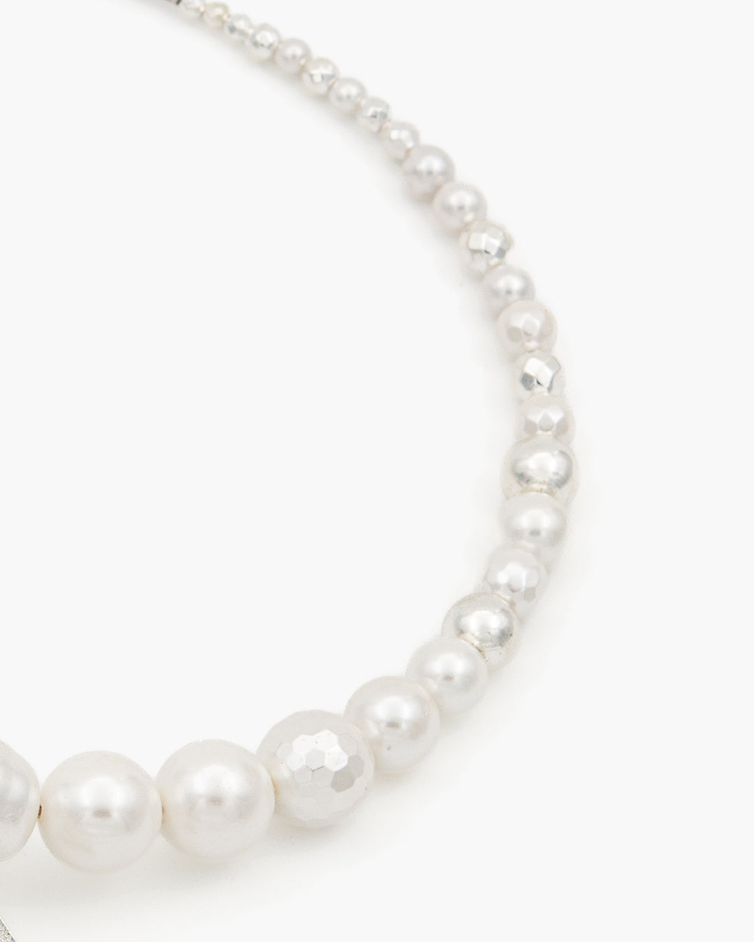 Be Timeless White & Silver - Colier, Perle, Frunze Naturale Placate