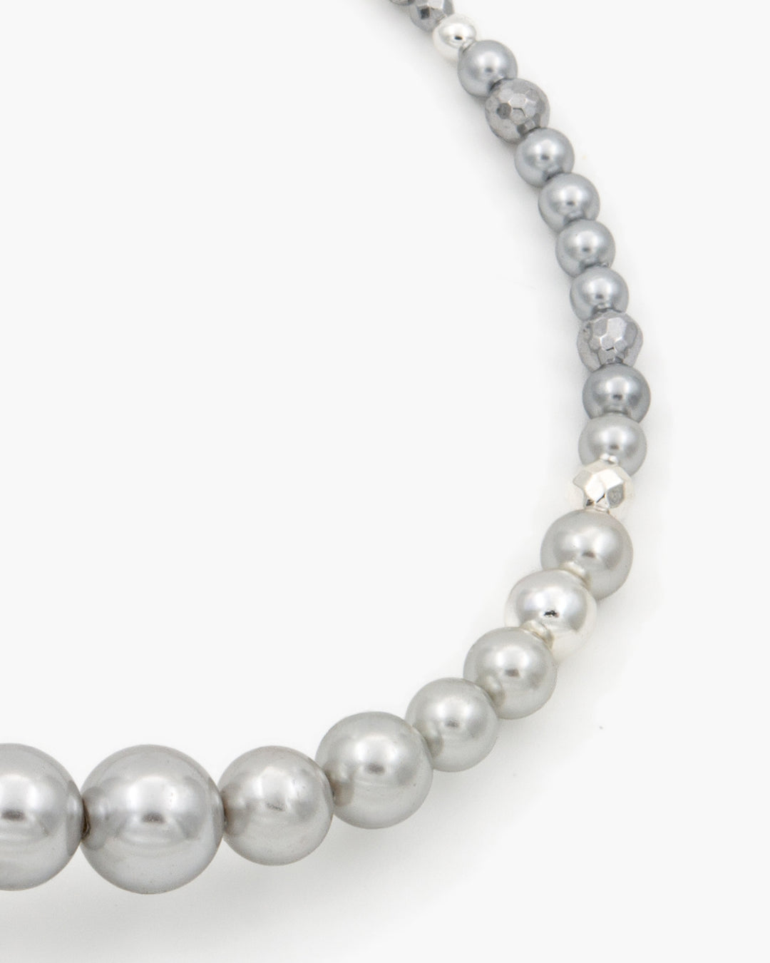 Be Timeless Silver - Colier, Perle, Frunze Naturale Placate