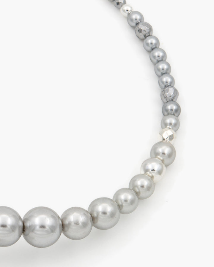Be Timeless Silver - Colier, Perle, Frunze Naturale Placate