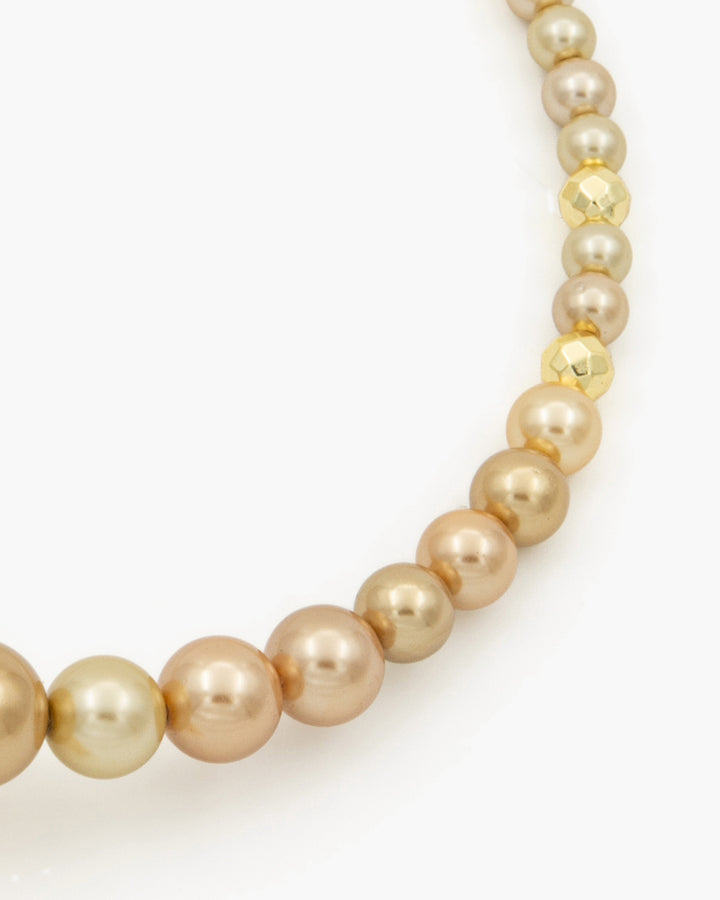Be Timeless Gold - Colier, Perle, Frunze Naturale Placate