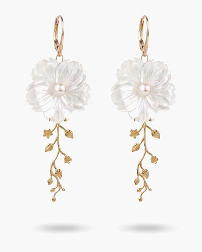 White Secret - Cercei Floare Sidef, Perle Naturale