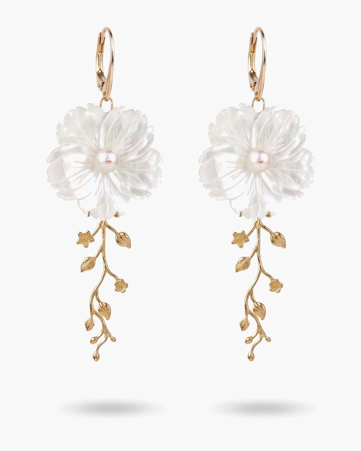 White Secret - Cercei Floare Sidef, Perle Naturale