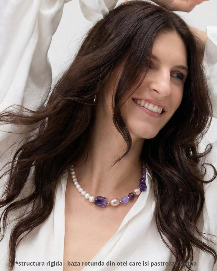 Be Confident - Colier, Perle De Cultura, Pietre Semipretioase