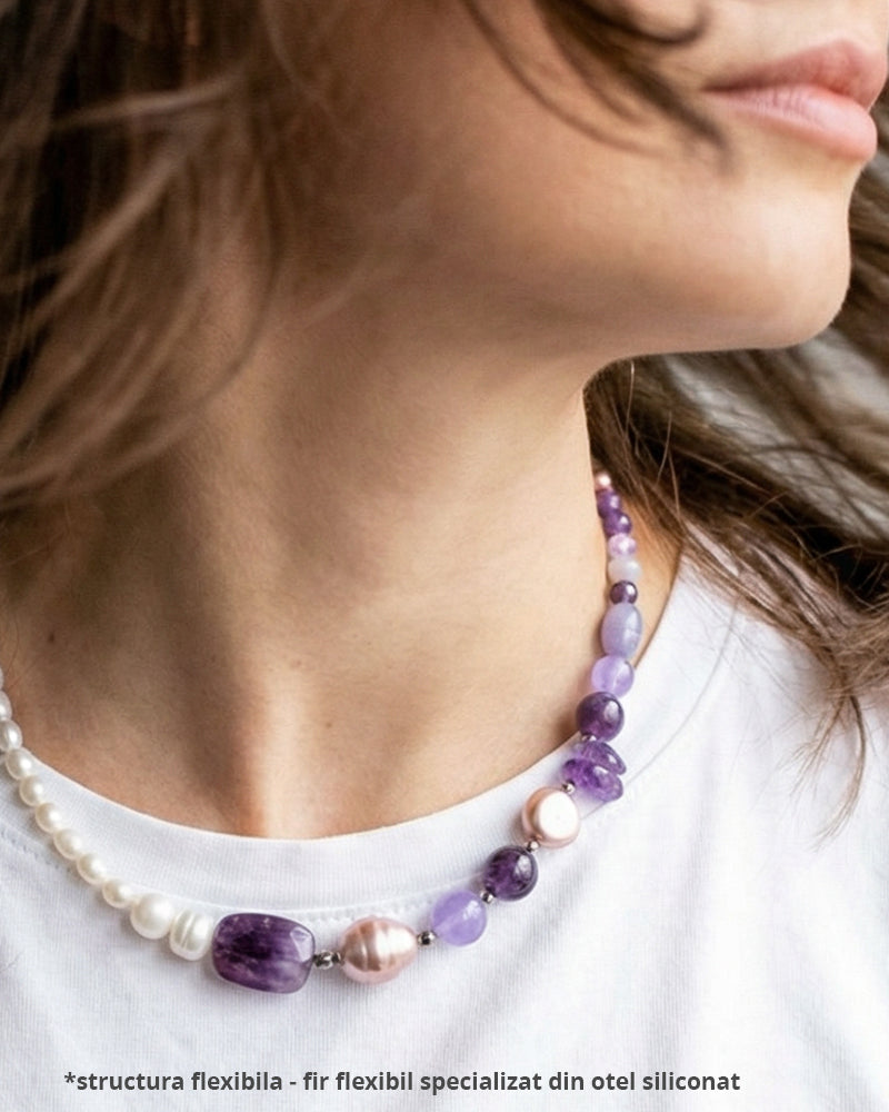 Be Confident - Colier, Perle De Cultura, Pietre Semipretioase