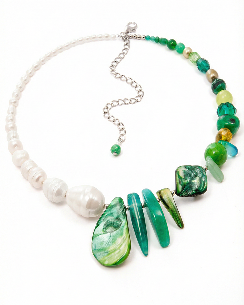 Be Creative - Colier Statement, Perle De Cultura, Pietre Semipretioase