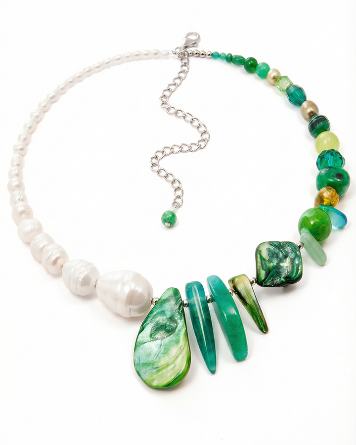 Be Creative - Colier Statement, Perle De Cultura, Pietre Semipretioase