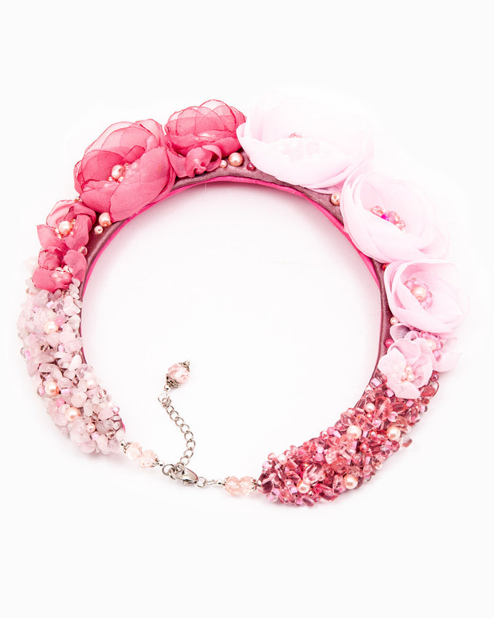 Blooming Pink - Colier Statement, Floral, Maci
