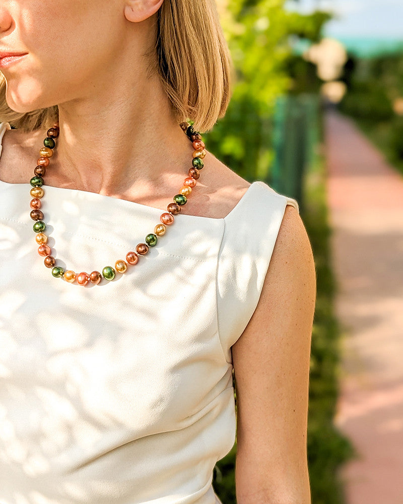 colier perle mallorca, multicolor, sidef, simplu