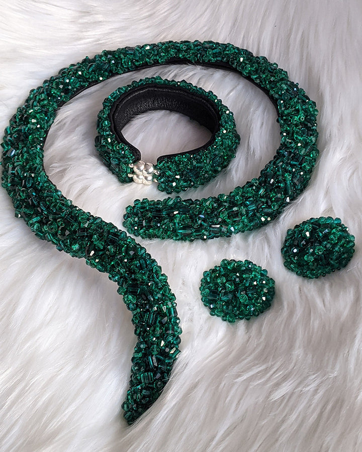 Emerald Bracelet - Bratara Manseta Statement, Cristale Fatetate