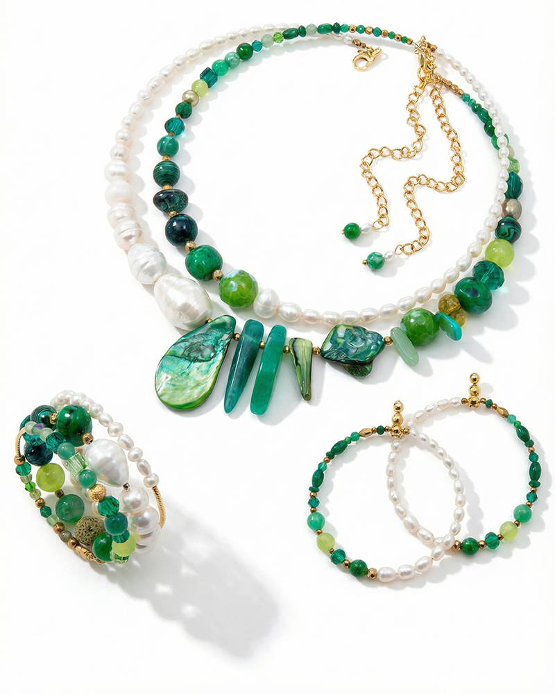 Be Creative - Colier Statement, Perle De Cultura, Pietre Semipretioase