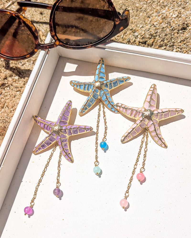 Stella Marina Purple - Brosa/Pandantiv Stea De Mare, Colier Lant, Charm