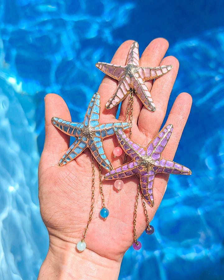 Stella Marina Purple - Brosa/Pandantiv Stea De Mare, Colier Lant, Charm