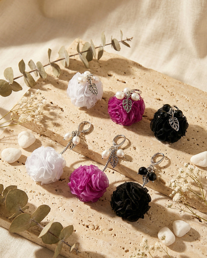 Pure Pom Pom - Cercei Florali, Perle Naturale