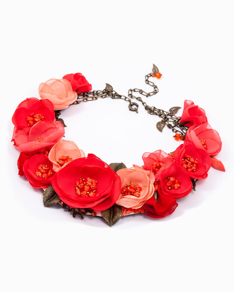 Living Coral - Colier Statement Floral, Maci