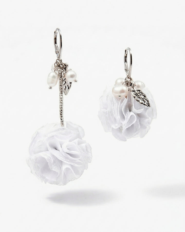 Pure Pom Pom - Cercei Florali, Perle Naturale