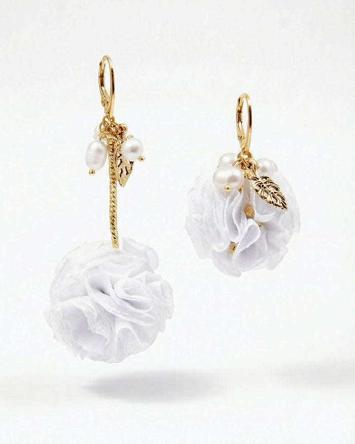 Pure Pom Pom - Cercei Florali, Perle Naturale