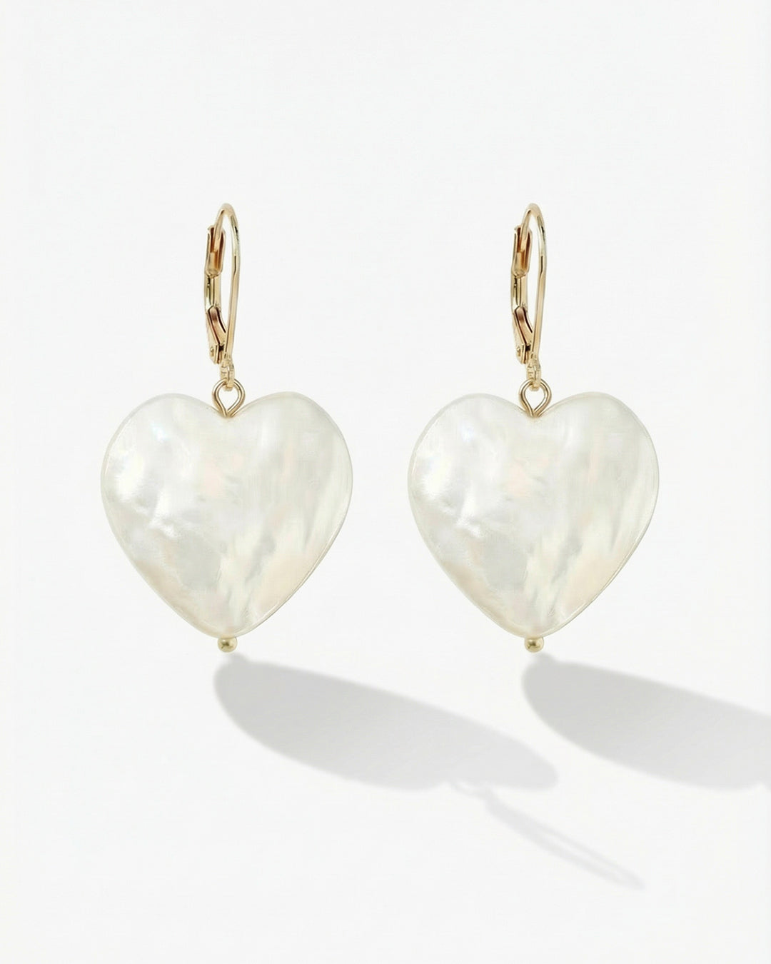 Ti Amo Earrings - cercei, inima sidef, argint 925