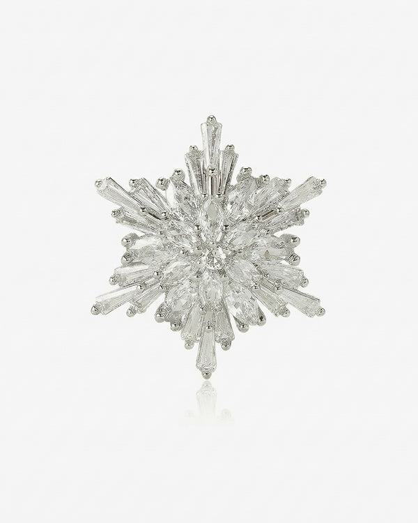 Silver Tiny Frost Star - Brosa Fulg de Nea Zirconia
