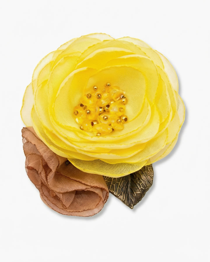 Pin Me Up Gold - Brosa / Clama De Par Floare, Mac Galben, Citrin