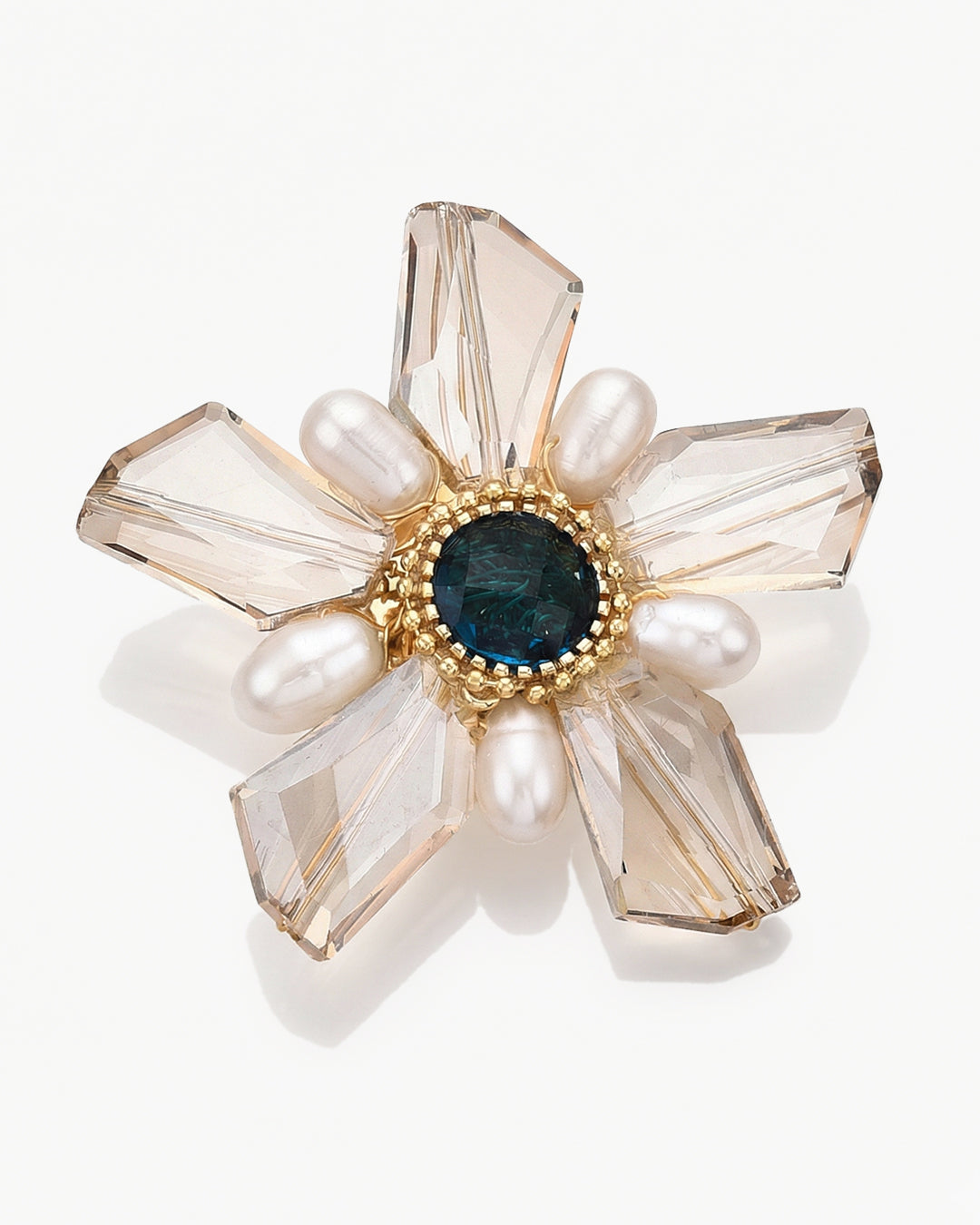 Crystal Murmur - Brosa Statement, Florala, Perle Naturale, Cristale