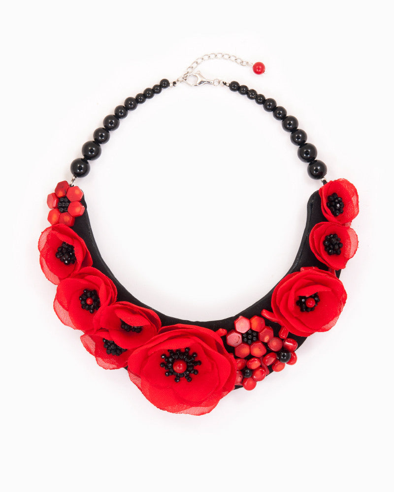 Passion - Colier Statement Floral, Maci, Coral, Onix