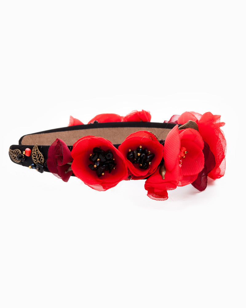 Poppy Crown - Coronita Flori, Maci, Coral, Onix