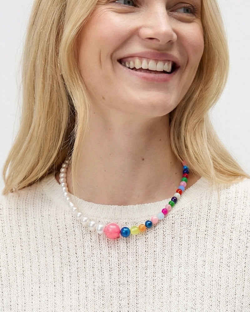 Be Gorgeous - Colier, Perle De Cultura, Pietre Semipretioase