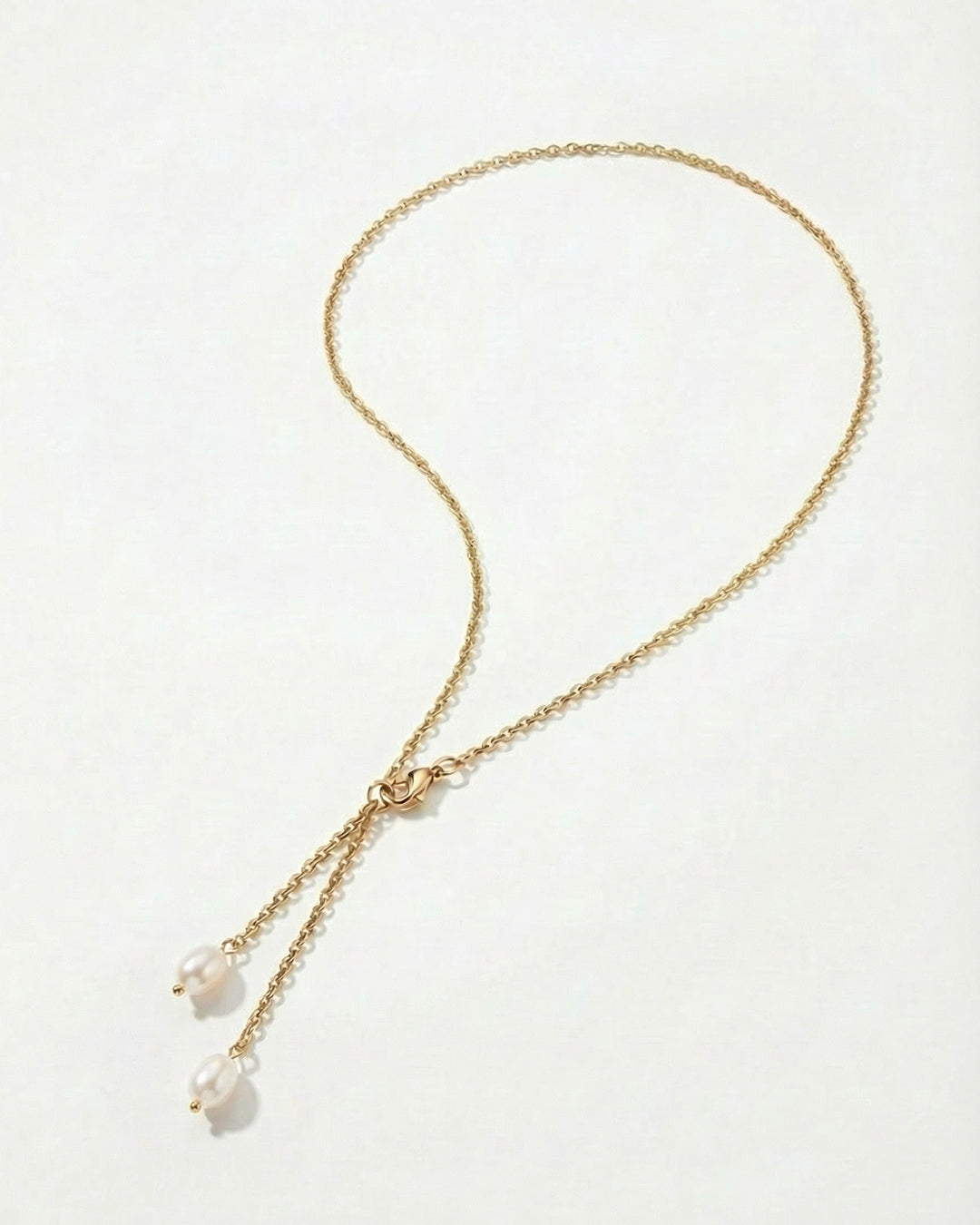 Pure Poppy - Set Brosa-Pandantiv Mac Alb, Cu Colier Lant Si Perle Naturale