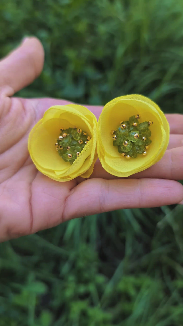 Petite Lime - Cercei Flori, Maci, Peridot