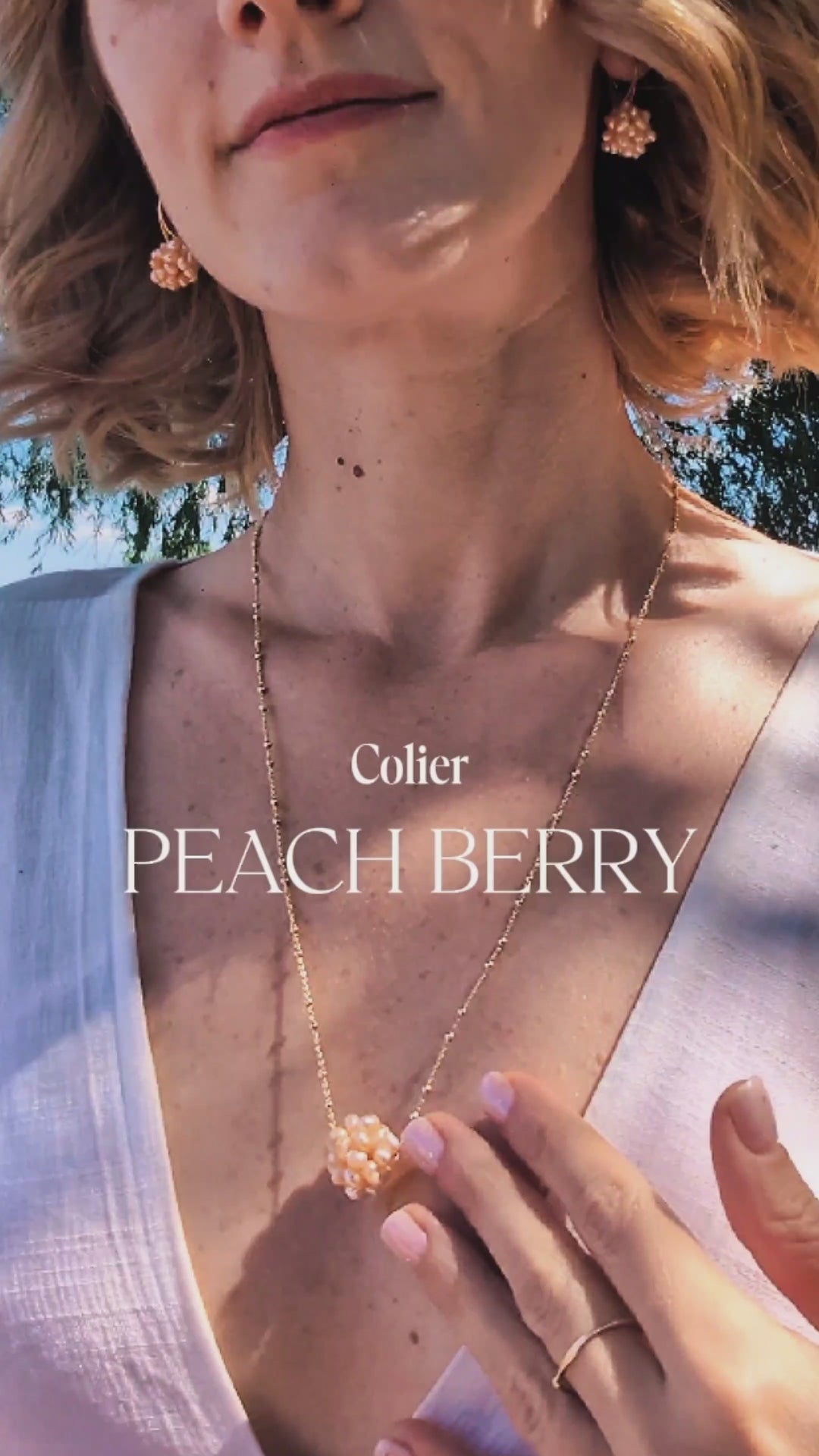 Peach Berry - Colier, Perle Naturale Piersica
