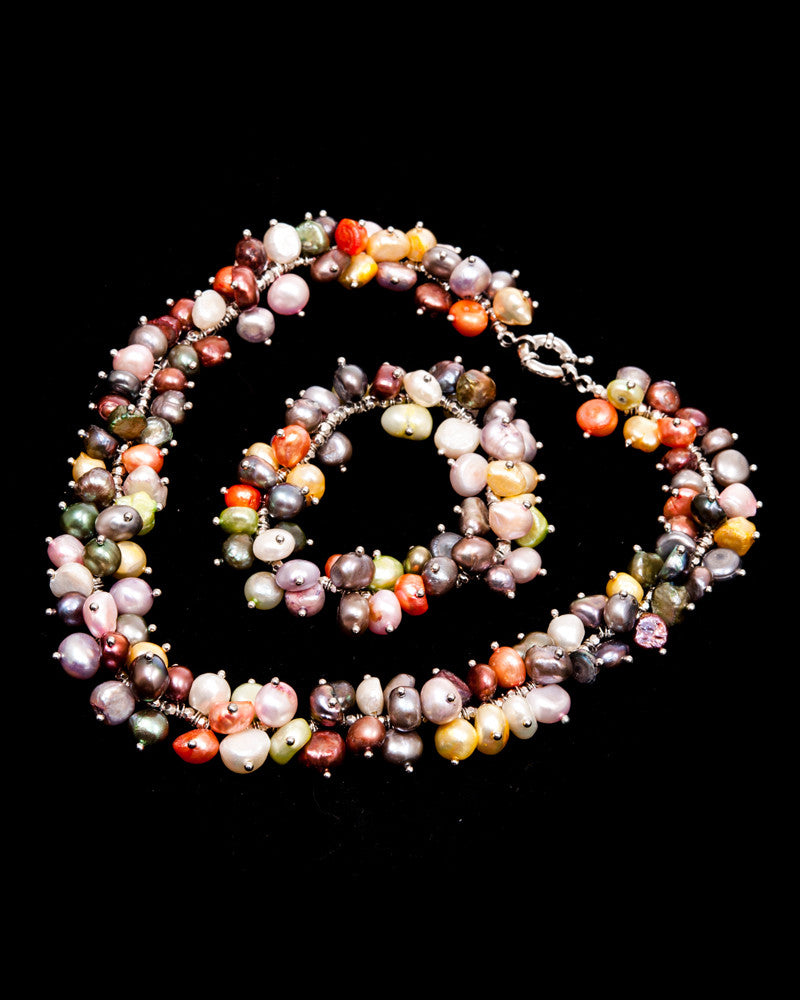 Spicy Pearls - Set Colier Si Bratara Perle Naturale De Cultura